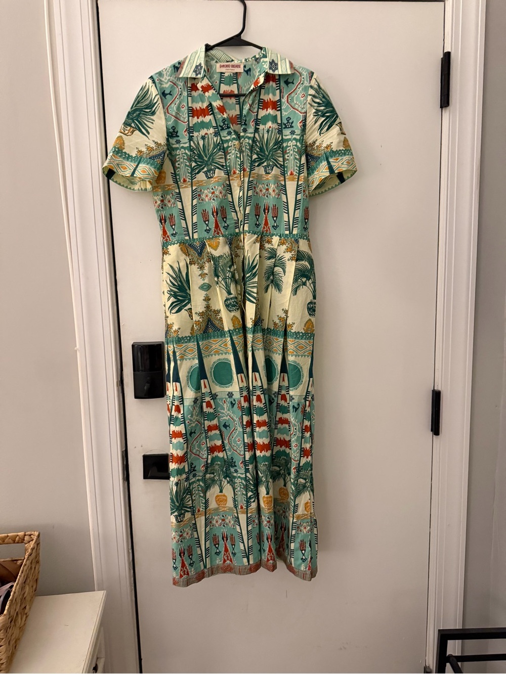 Emporio Sirenuse Mint and Cream Printed Midi Dress